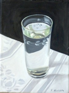 Kasan Sabine Wasserglas 2010 Öl auf LW 25 x 18