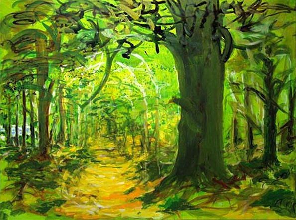 13. WALDWEG ZUM 7. SEE 2009 acrylbaumw 150 x 200 cm