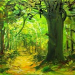 13. WALDWEG ZUM 7. SEE 2009 acrylbaumw 150 x 200 cm