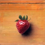 Michael Lauterjung Kleine Erdbeere Acryl Öl Buntstift auf Holz 51 x 48 cm 20141