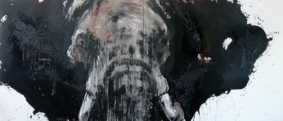 Ralf Koenemann: Elefant 36, Mixed Media/ Lwd., 170 x 400 cm    