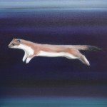 Springendes Hermelin sommernachts 2014 2428 Öl auf Leinwand 50x60cm