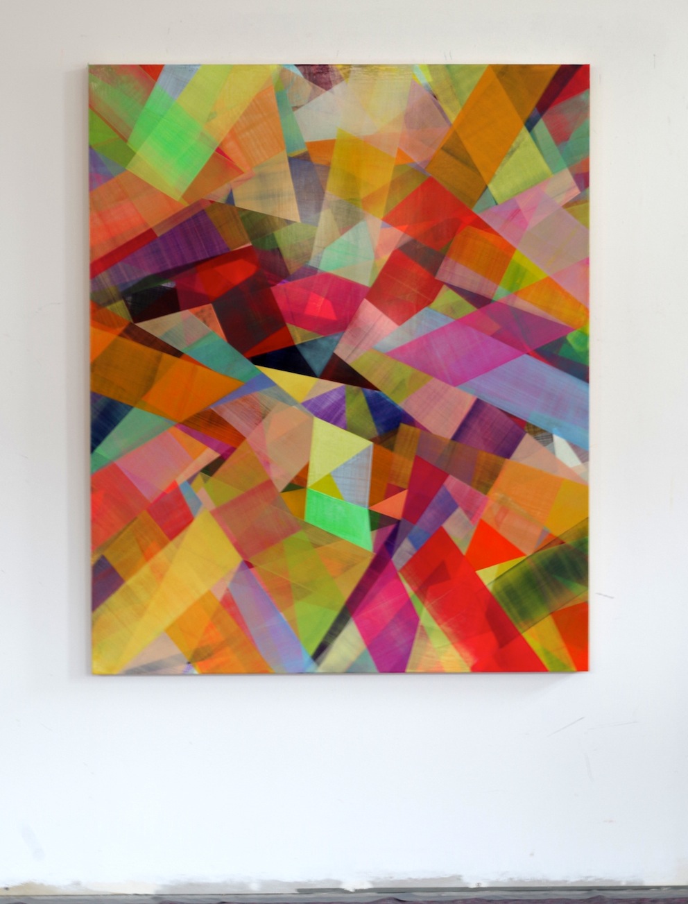 Bim Koehler: "KE-140.07", 2015, Pigmente/ Glanzfirnis/ auf Kreidegrund/ auf Holzkörper/H140xB120xT5 cm
