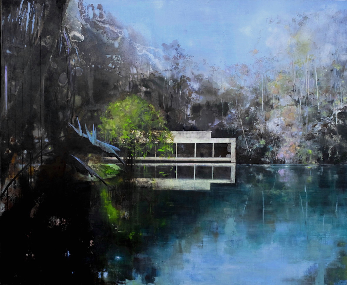 Haus am See, 2017, H 140 x B 170 cm, oil on canvas