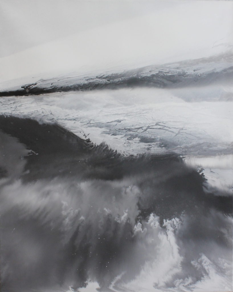 Knaack Seestück auflaufend Wasser 2008 Acryl auf Leinwand 100x80cm Kopie