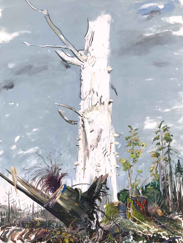 Hommes Saxana Berlin III 5.2020R 1 DU Baumportrait RHW ... Der Messias Totem 1 Die Anklägerin 250 x 180 cm Öl a.Lw . plein air 22.August 2019