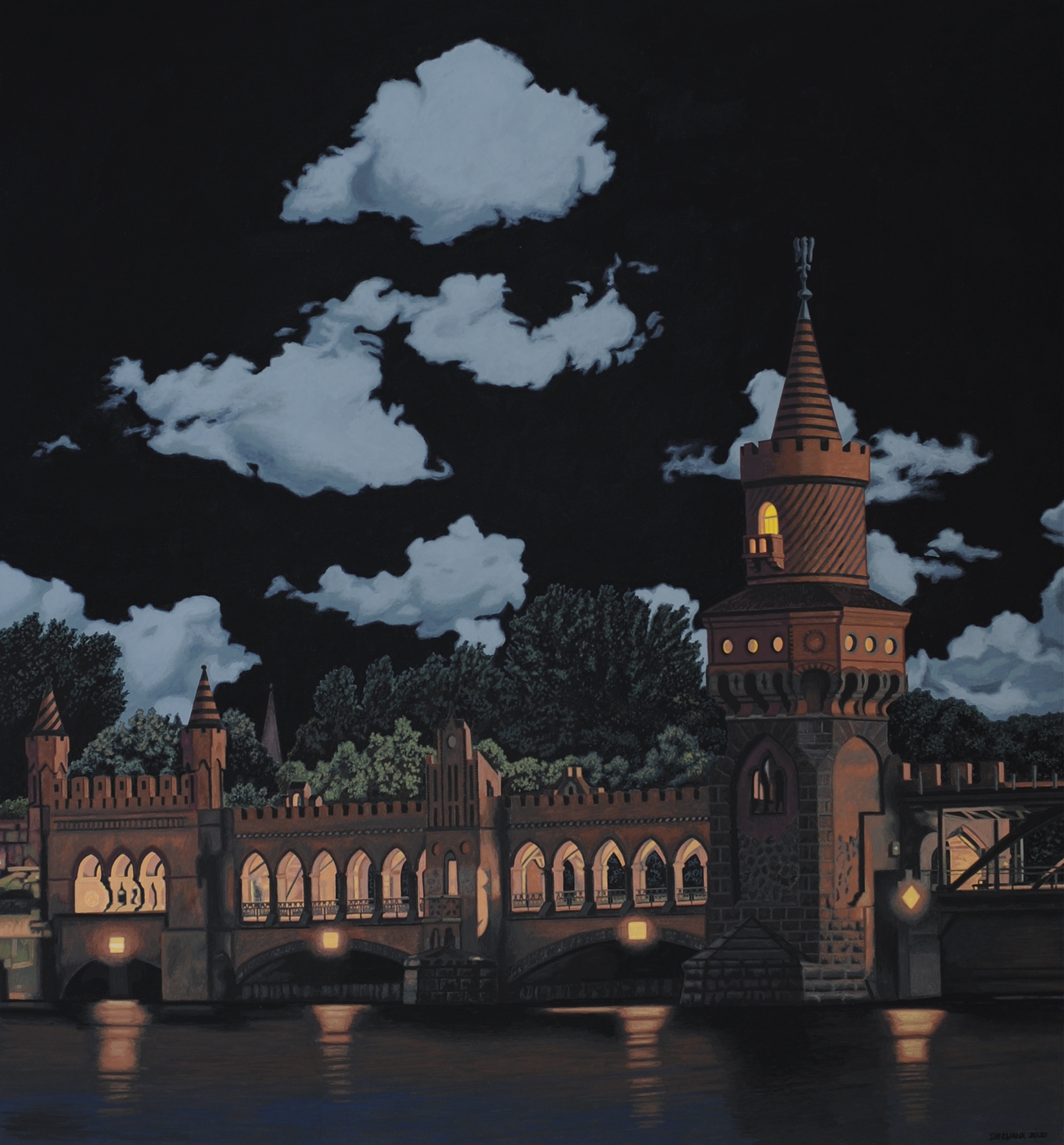 Claus Delvaux - Good Times in the Cities 16 - Gouache auf Karton, 70 x 65, 2020 