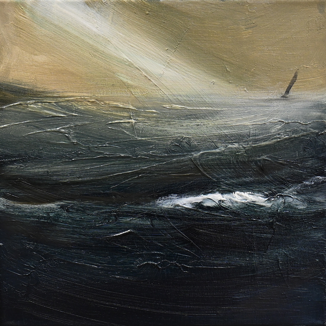 Sigrid Nienstedt - Seestück - Beige und Grau - Öl auf Leinwand, 40 x 40 cm, 2020 