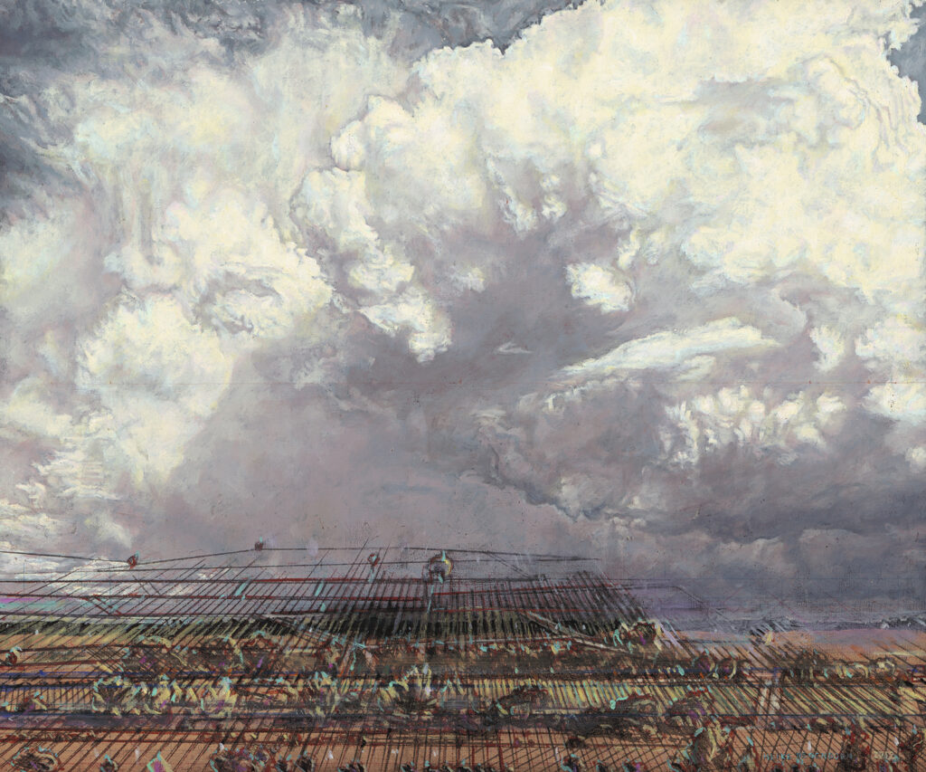 Heike Negenborn Cumulonimbus mediocris3 2012 Acrylic on wood 44x52cm