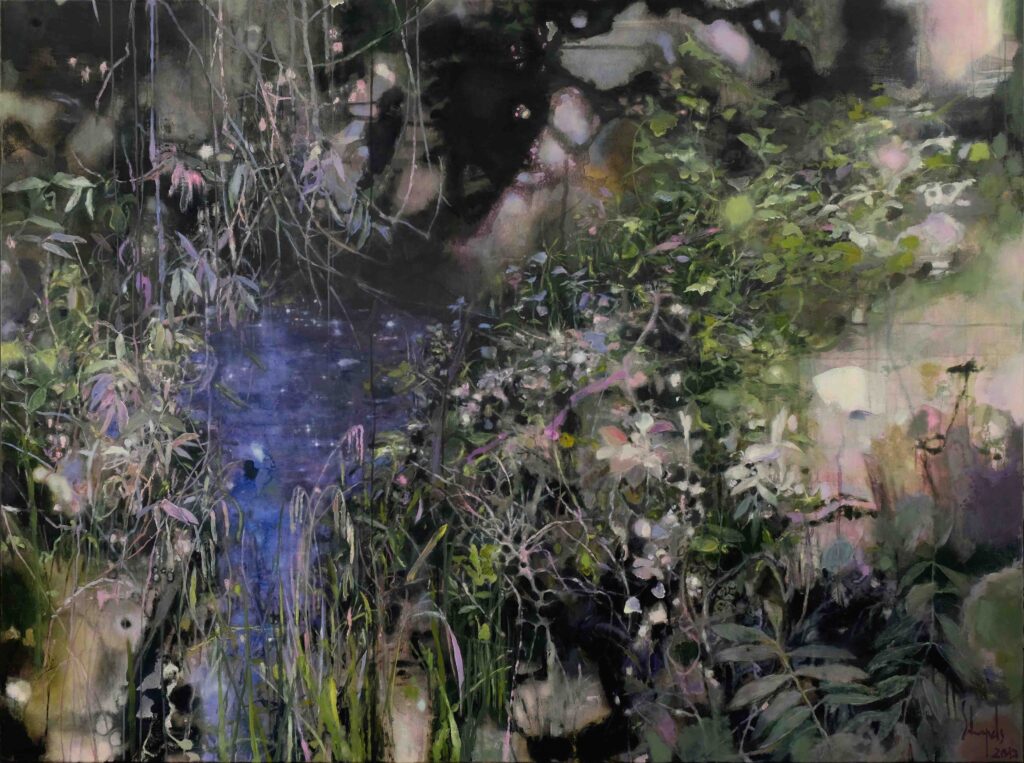 schapals the garden 2017 h 120 x b 160 cm oil on canvas