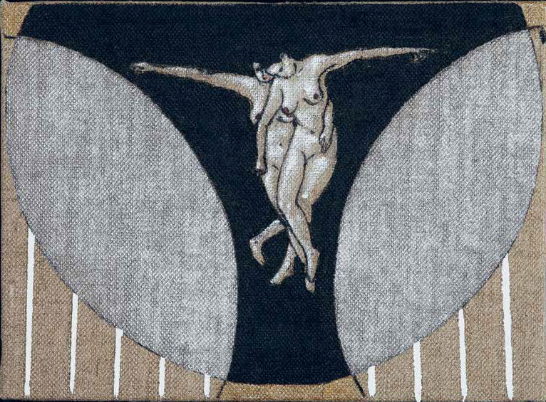 FABIAN WEINECKE ohne Titel Mischtechnik auf Leinwand 2008 19 x 26 cm