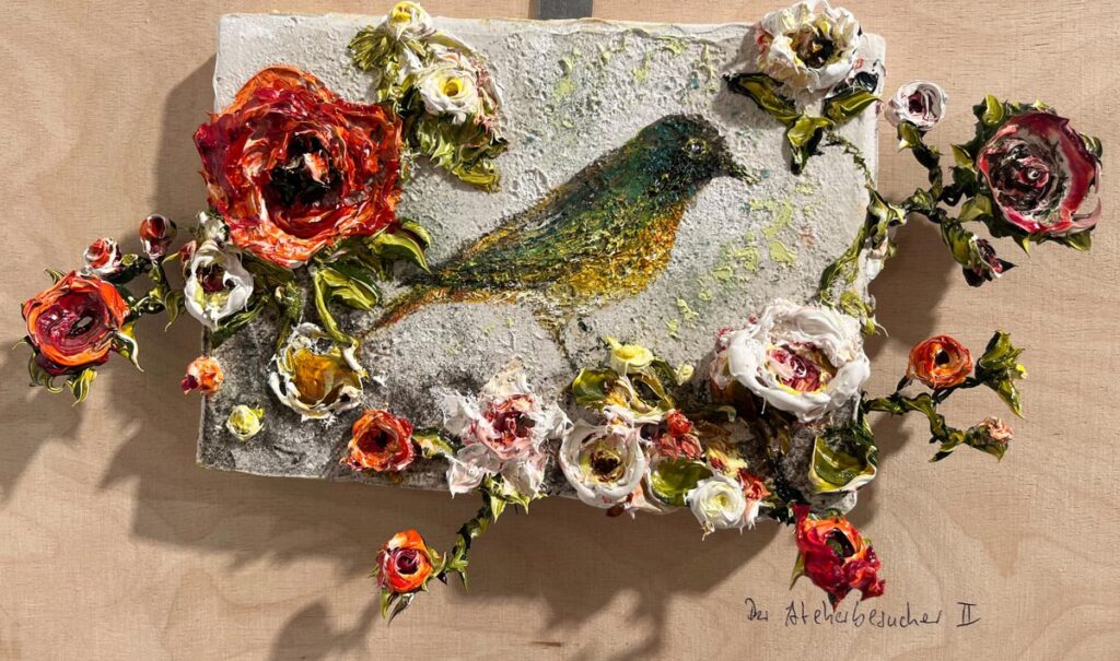 BERND SCHWARTING Der Atelierbesucher II 2025 Oel auf Leinwand 17 x 21 cm