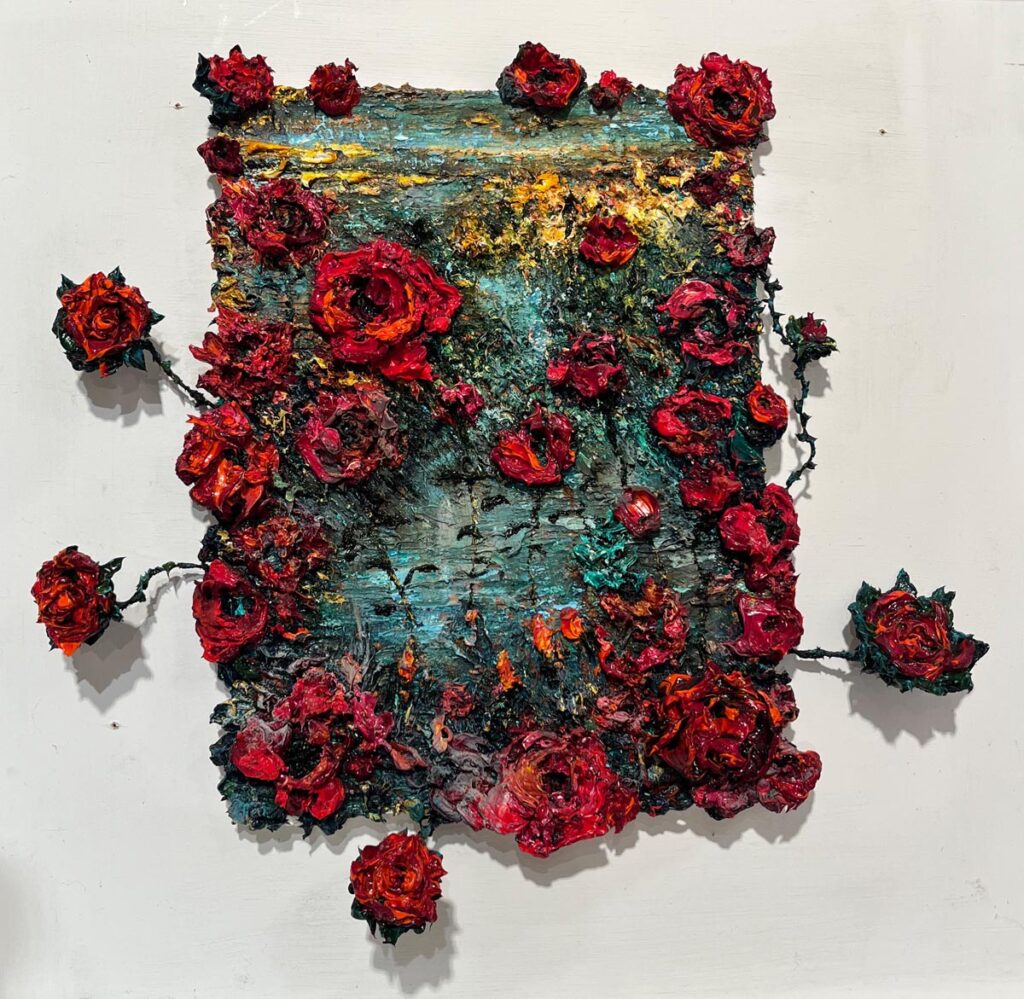 BERND SCHWARTIN Der Moosblueher 2025 Oel auf Leinwand 48 x 51 cm