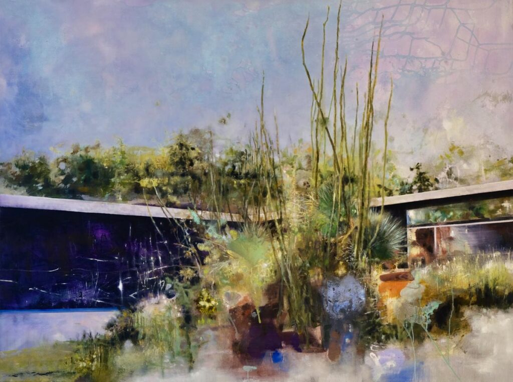 CAROLA SCHAPALS Enchanting front garden 2025 Oel auf Leinwand 120 x 160