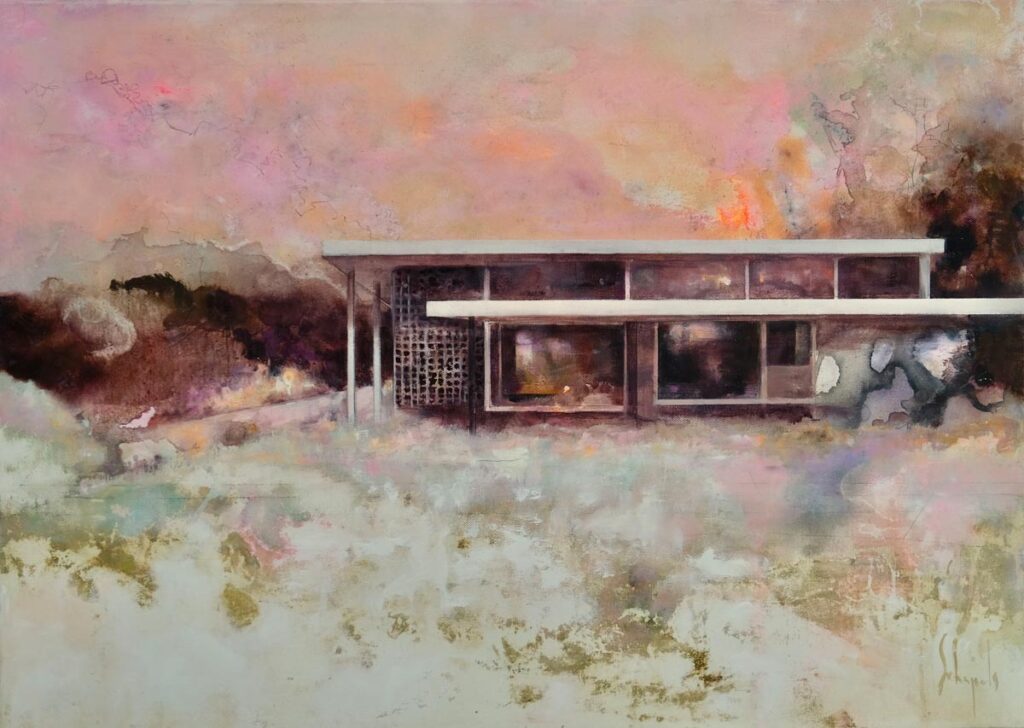 CAROLA SCHAPALS Travel destination for architecture enthusiats 2025 Oel auf Leinwand 50 x 70 cm