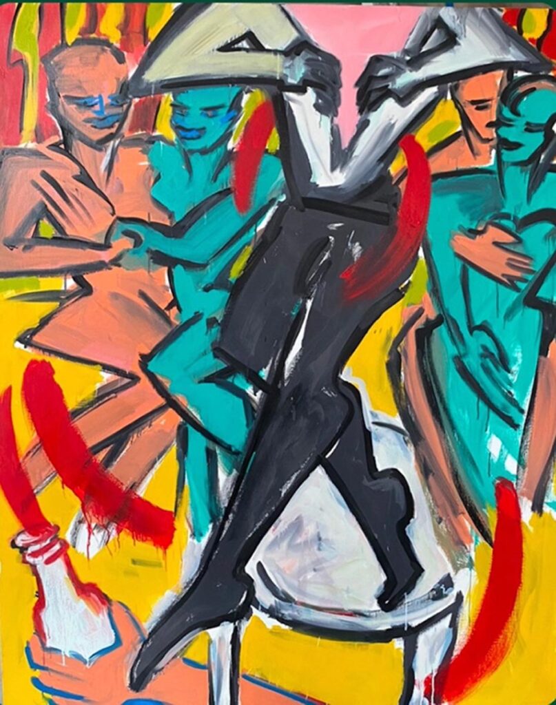 ELVIRA BACH Wenn es Nacht word in Berlin 1983 Mischtechnik auf Leinwand 165 x 130 cmjpg