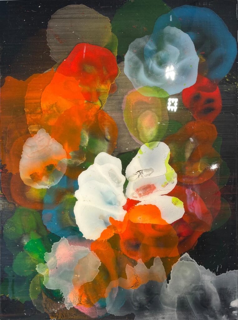 JUeRGEN JANSEN o. T. 2024 Oel und Harz auf Holz 80 x 60 cm