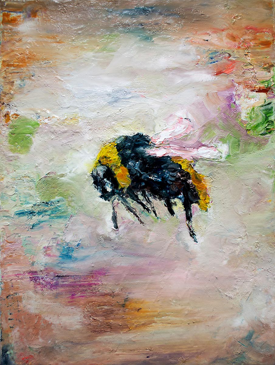 FLORIAN_PELKA_Biene_2024_Öl_auf_Leinwand_40_x_30_cm